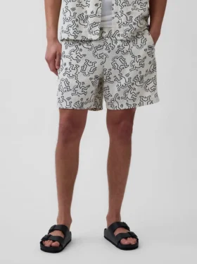 Pantalones cortos cómodos con textura de Keith Haring