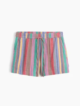 Pantalones cortos cómodos de gasa de algodón de talle medio (4")