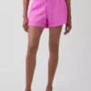 Pantalones cortos cómodos de gasa de algodón de talle medio (4")