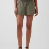 Pantalones cortos cómodos de gasa de algodón de talle medio (4")