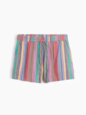 Pantalones cortos cómodos de gasa de algodón de talle medio (4″)