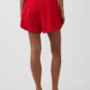 Pantalones cortos cómodos de gasa de algodón de talle medio (4")