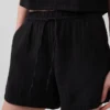 Pantalones cortos cómodos de gasa de algodón de talle medio (4")
