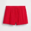 Pantalones cortos cómodos de gasa de algodón de talle medio (4")