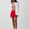 Pantalones cortos cómodos de gasa de algodón de talle medio (4")
