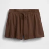 Pantalones cortos cómodos de gasa de algodón de talle medio (4")