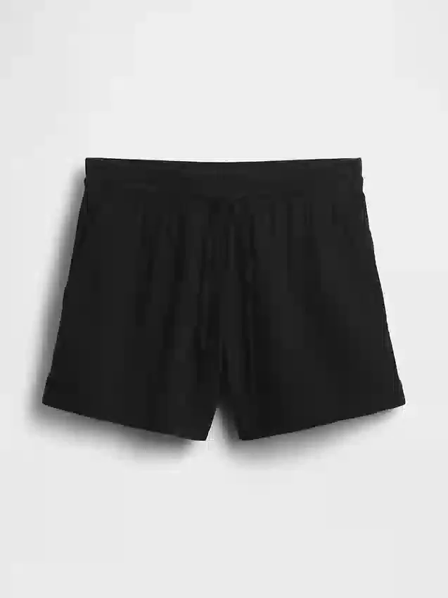 Pantalones cortos cómodos de gasa de algodón de talle medio (4")