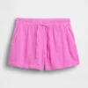 Pantalones cortos cómodos de gasa de algodón de talle medio (4")