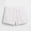Pantalones cortos cómodos de gasa de algodón de talle medio (4")