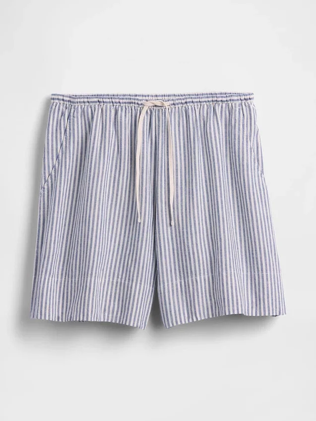 Pantalones cortos cómodos de mezcla de lino de 6"
