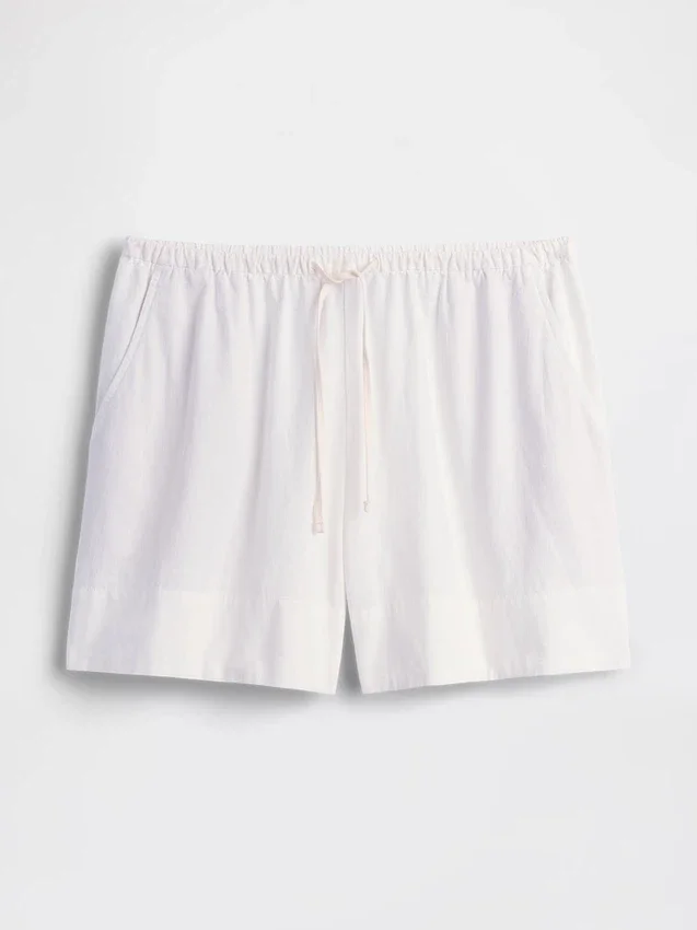 Pantalones cortos cómodos de mezcla de lino de 6"