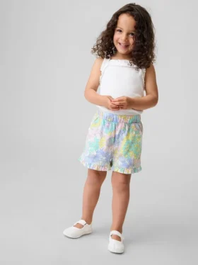 Pantalones cortos con volantes, fáciles de poner y combinables, para bebés y niños pequeños