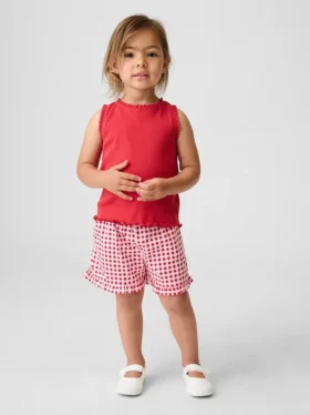 Pantalones cortos con volantes, fáciles de poner y combinables, para bebés y niños pequeños