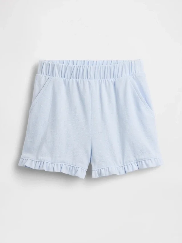 Pantalones cortos con volantes, fáciles de poner y combinables, para bebés y niños pequeños