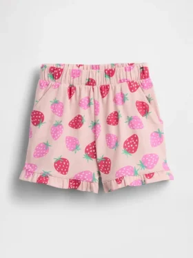 Pantalones cortos con volantes, fáciles de poner y combinables, para bebés y niños pequeños