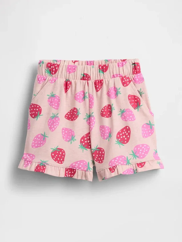 Pantalones cortos con volantes, fáciles de poner y combinables, para bebés y niños pequeños