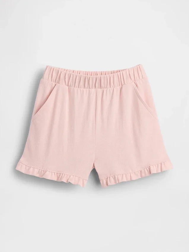 Pantalones cortos con volantes, fáciles de poner y combinables, para bebés y niños pequeños