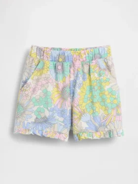 Pantalones cortos con volantes, fáciles de poner y combinables, para bebés y niños pequeños