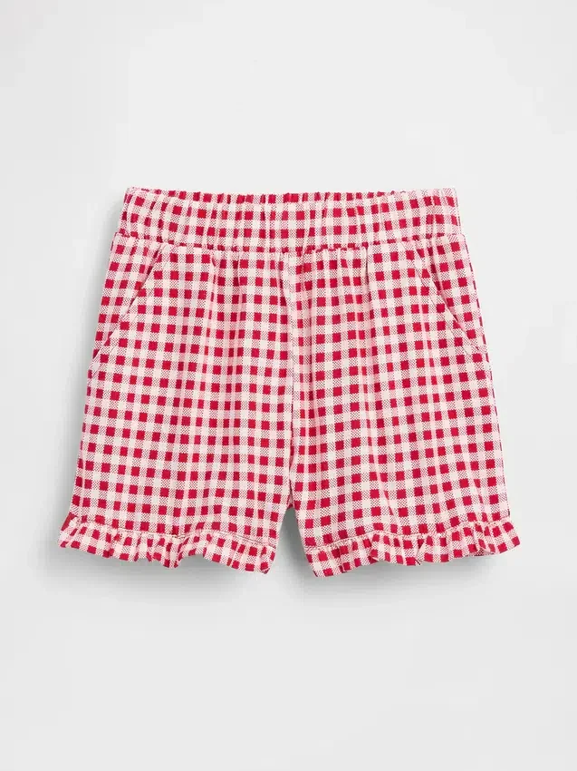 Pantalones cortos con volantes, fáciles de poner y combinables, para bebés y niños pequeños