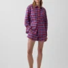 Pantalones cortos de 4" con estampado de cuadros en tejido seersucker