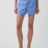 Pantalones cortos de 4" con estampado de cuadros en tejido seersucker