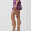 Pantalones cortos de 4" con estampado de cuadros en tejido seersucker