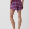 Pantalones cortos de 4" con estampado de cuadros en tejido seersucker
