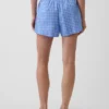 Pantalones cortos de 4" con estampado de cuadros en tejido seersucker