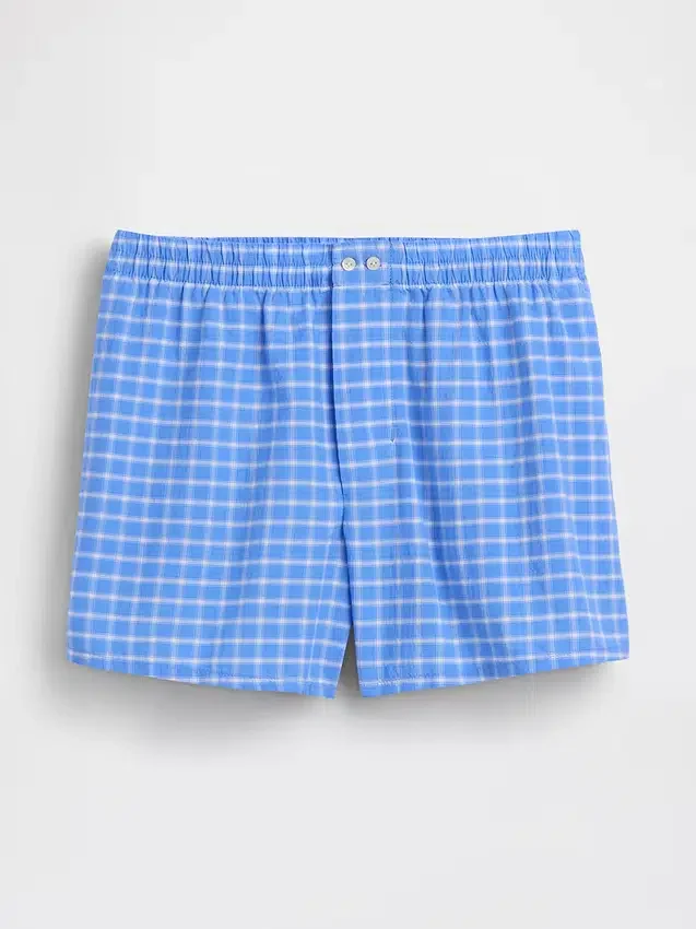 Pantalones cortos de 4" con estampado de cuadros en tejido seersucker