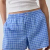 Pantalones cortos de 4" con estampado de cuadros en tejido seersucker