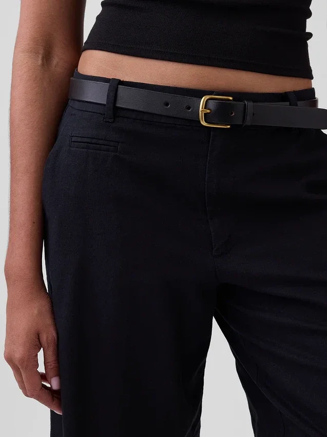 Pantalones cortos de 9" de talle bajo en mezcla de lino