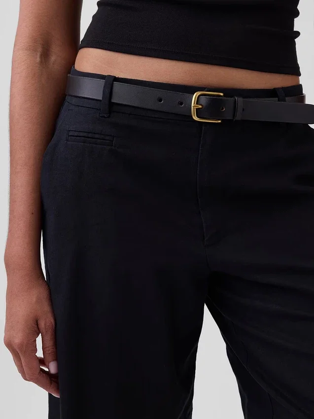 Pantalones cortos de 9" de talle bajo en mezcla de lino