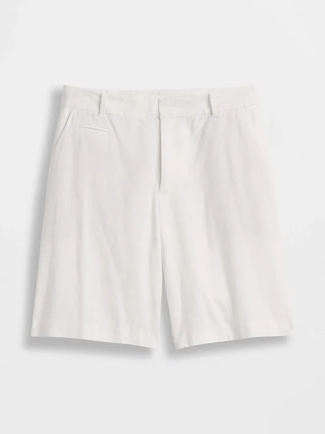 Pantalones cortos de 9" de talle bajo en mezcla de lino