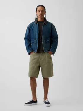 Pantalones cortos de carpintero de denim holgados de 9"