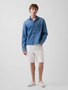 Pantalones cortos de carpintero de denim holgados de 9"