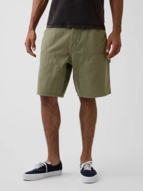 Pantalones cortos de carpintero de denim holgados de 9″