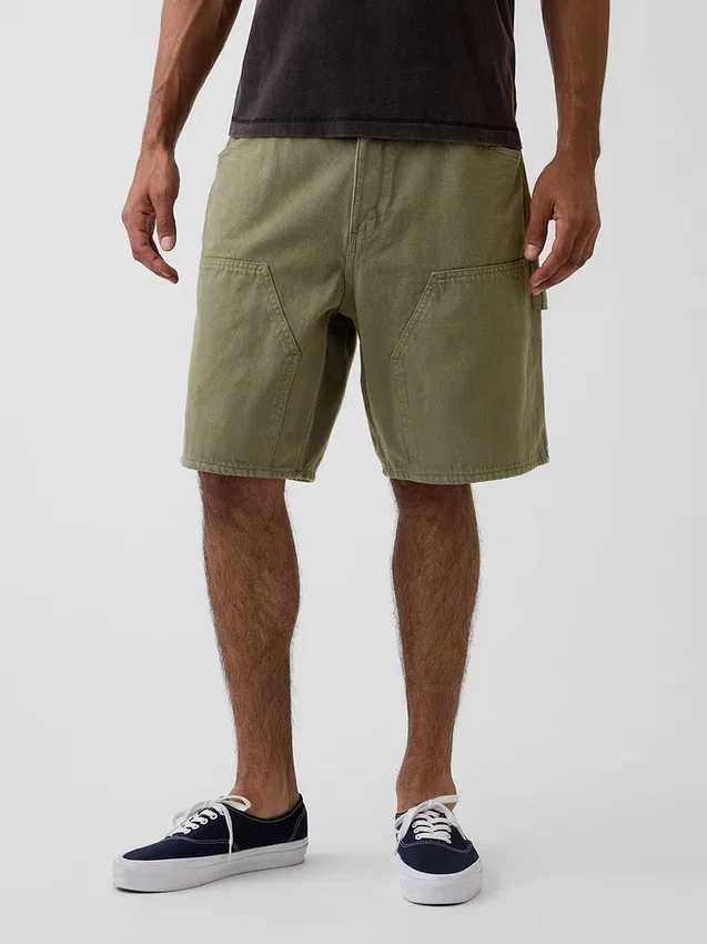 Pantalones cortos de carpintero de denim holgados de 9"