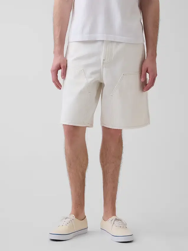 Pantalones cortos de carpintero de denim holgados de 9"