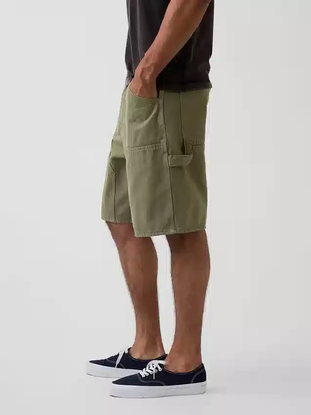 Pantalones cortos de carpintero de denim holgados de 9"