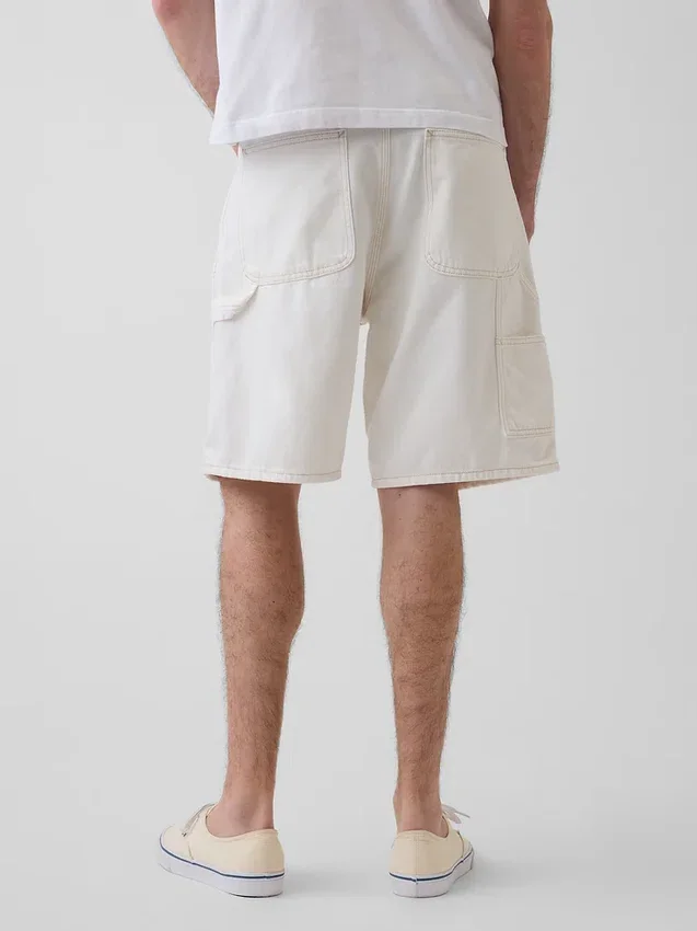 Pantalones cortos de carpintero de denim holgados de 9"