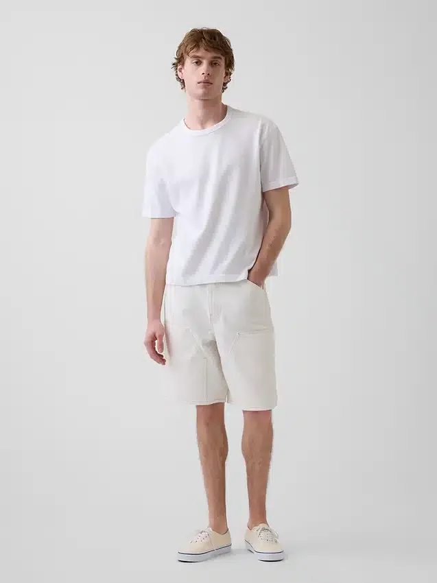 Pantalones cortos de carpintero de denim holgados de 9"