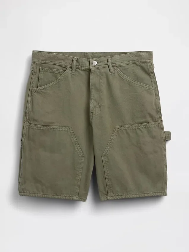 Pantalones cortos de carpintero de denim holgados de 9"