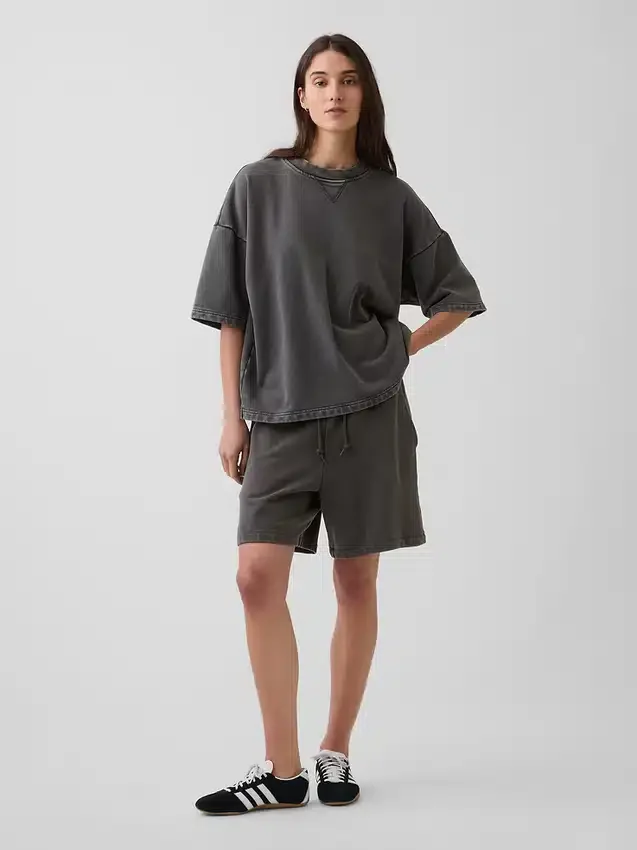 Pantalones cortos de chándal de felpa francesa de gran gramaje para adultos