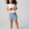 Pantalones cortos de denim a cuadros vichy estilo marinero para bebés y niños pequeños