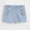 Pantalones cortos de denim a cuadros vichy estilo marinero para bebés y niños pequeños
