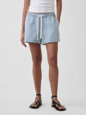 Pantalones cortos de denim a rayas ultrasuaves