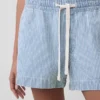 Pantalones cortos de denim a rayas ultrasuaves