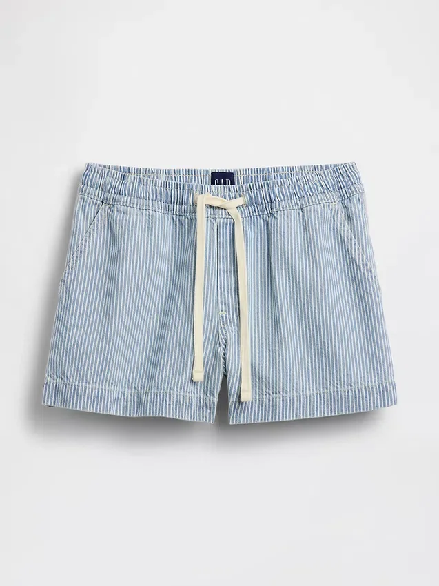 Pantalones cortos de denim a rayas ultrasuaves