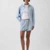 Pantalones cortos de denim a rayas ultrasuaves