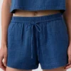 Pantalones cortos de denim de gasa de algodón de 4"
